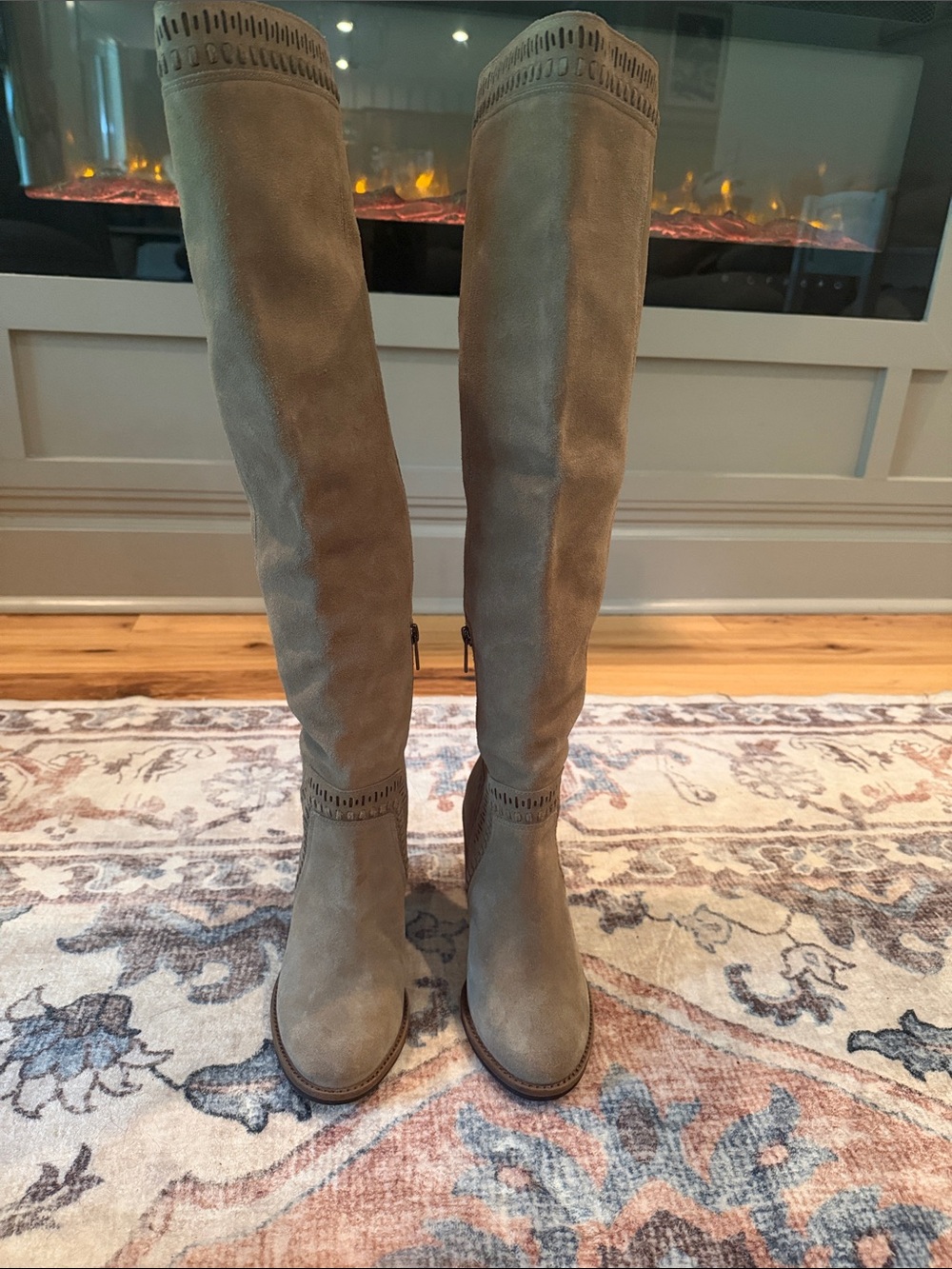 Vince Camuto size 7 NWOT Taupe Suede Over-the-Knee Boots
